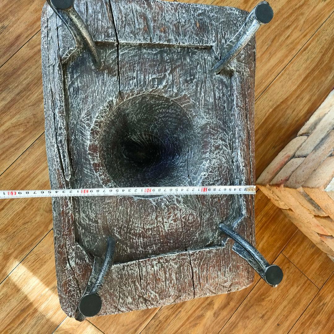 KAJA 古木 ガラス天板 ローテーブル アジアン リゾート モダンインテリア