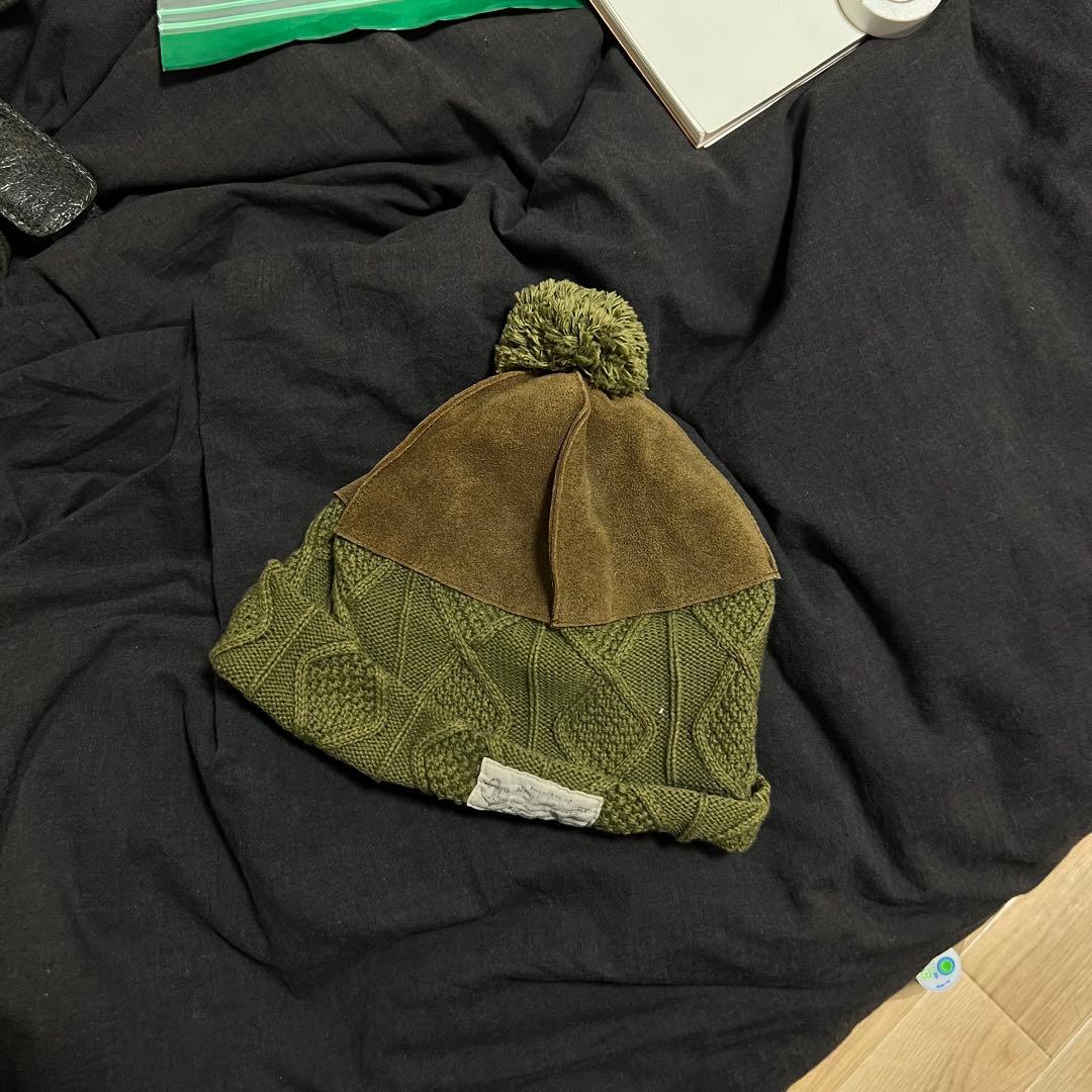 【希少】Kapital 5G Himalayan Cap ニット レザー