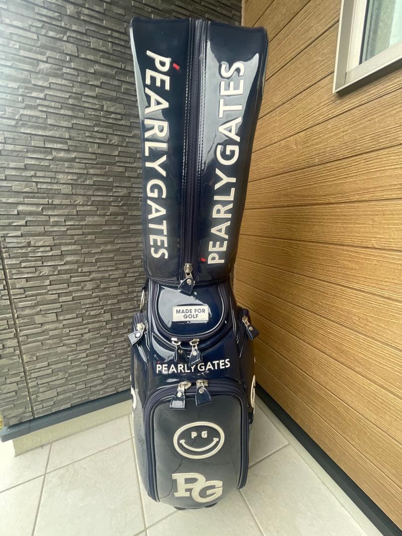 PEARLY GATES ゴルフバッグ エナメル ネイビー
