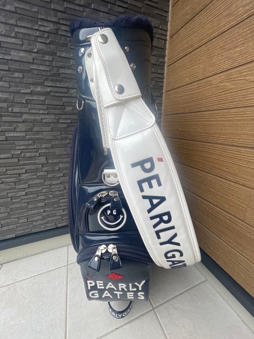 PEARLY GATES ゴルフバッグ エナメル ネイビー