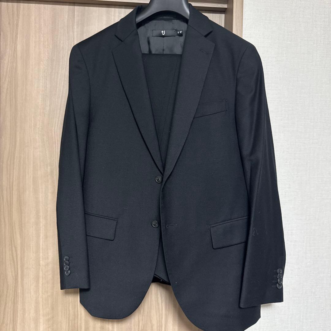 +J ウールジャケット ウールパンツ ブラック M 79 ユニクロ