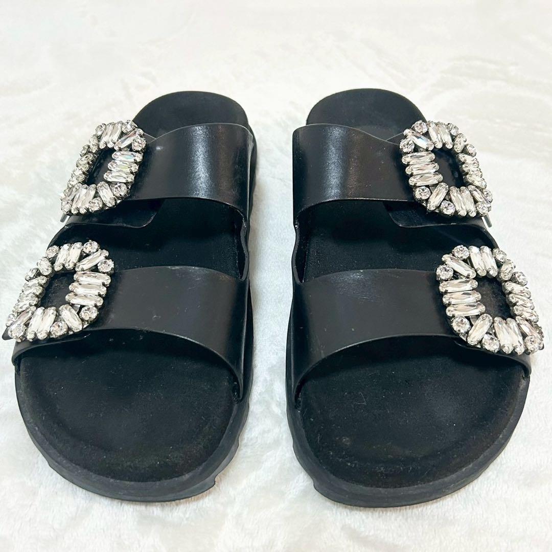★美品★ロジェヴィヴィエ　サンダル　ストラスバックル　37 ビジュー　箱付き