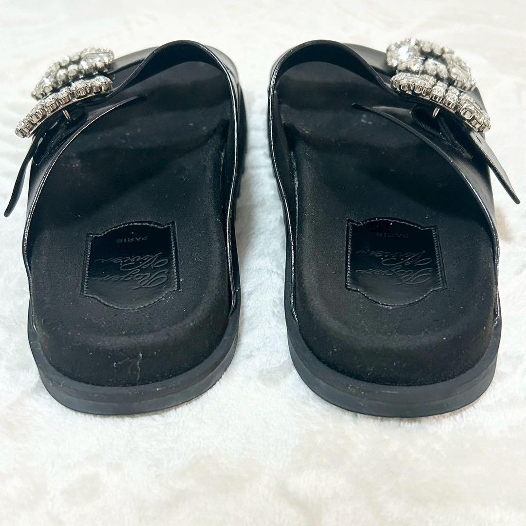 ★美品★ロジェヴィヴィエ　サンダル　ストラスバックル　37 ビジュー　箱付き
