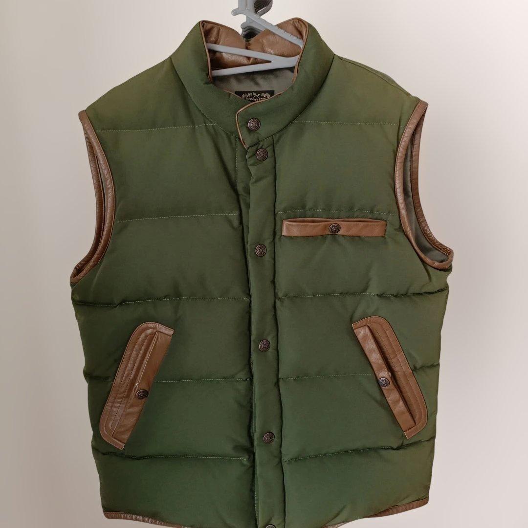 THE FLAT HEAD ダウンベスト オリーブグリーン サイズ40(L)