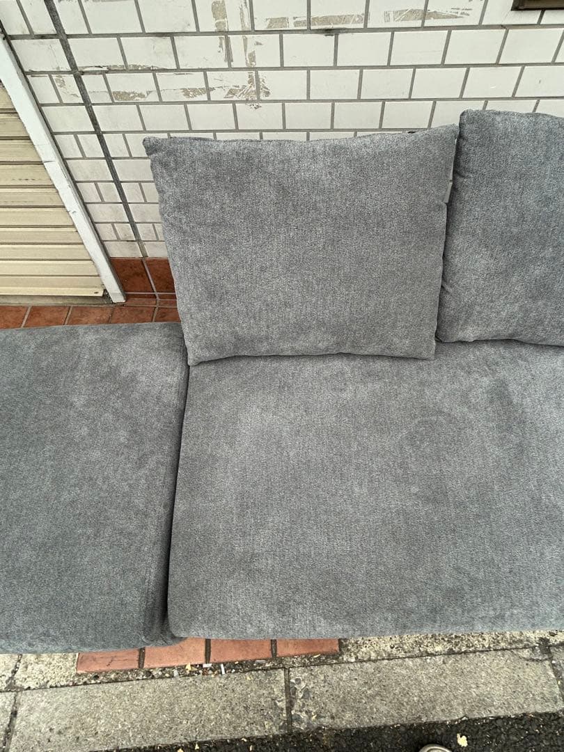 美品 Mellow オットマン付き 2人掛け カウチソファ グレー