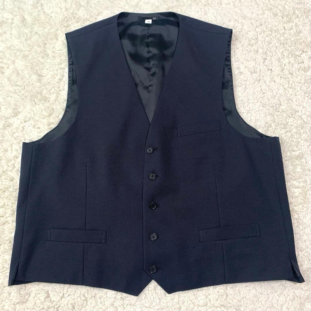 大きいサイズ 未使用 軽量 ウォッシャブル 3ピース スーツ ダークネイビー