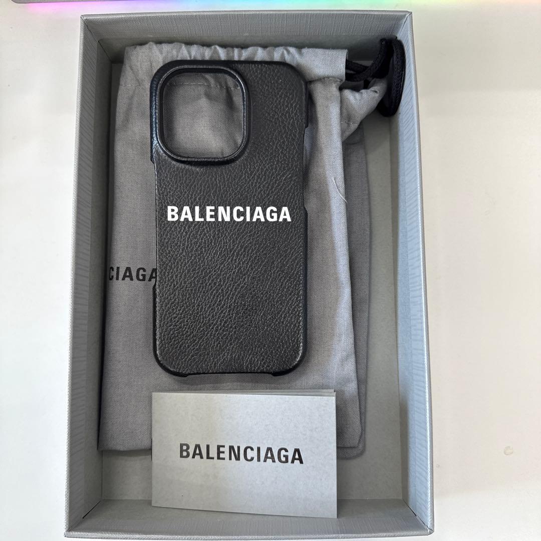 ［日本限定販売］BALENCIAGA レザー iPhoneケース ブラック