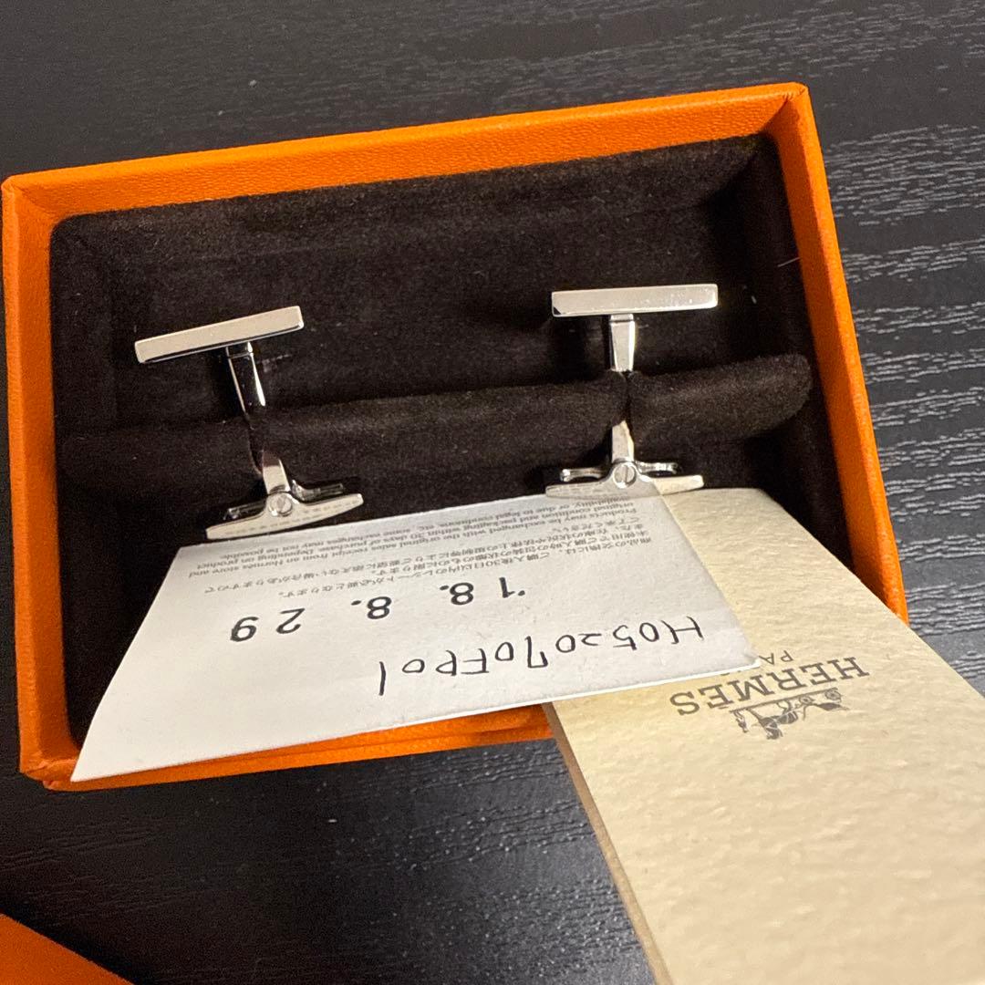 HERMES カフリンクス カジノエーストランプシルバーブルー