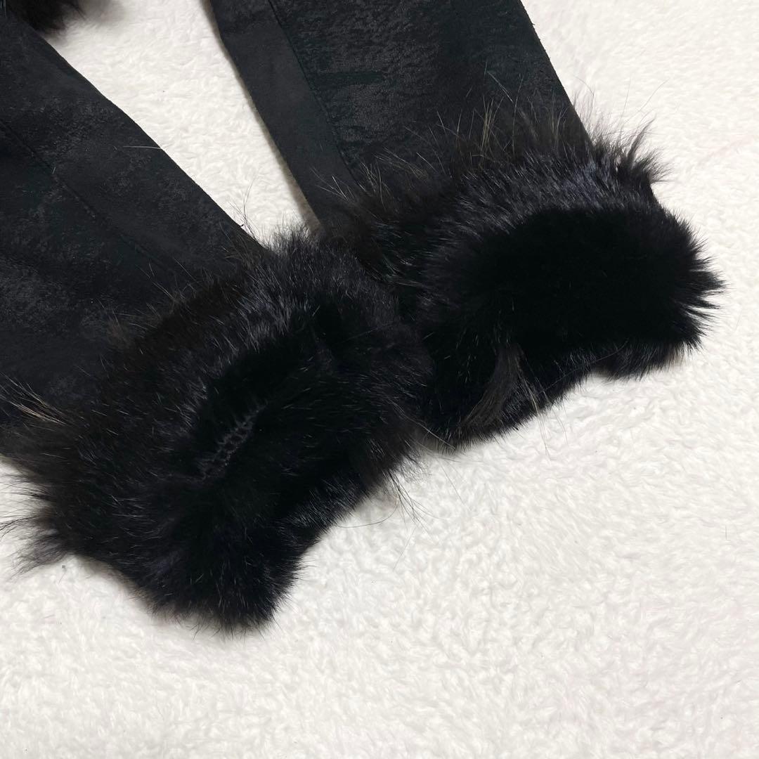 美品◎ラビットスキン チャイニーズラクーン ジャケット 羊革 レディース ラム