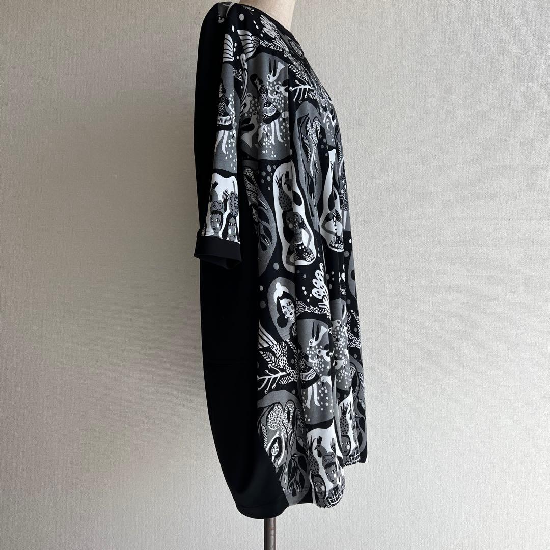 TOKUKO 1erVol トクコ 総柄 チュニック ブラック NA30