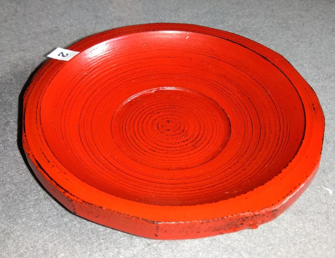 【ayun3出品】 越前漆器　山岸厚夫粗挽き根来塗茶托(多目的小皿)