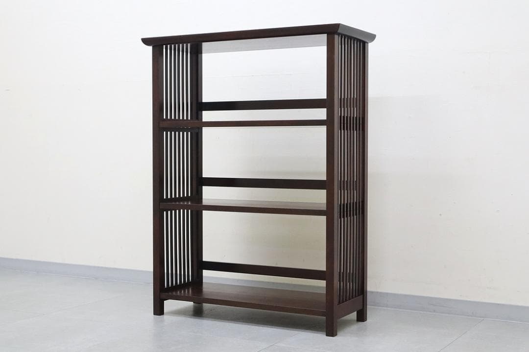 松本民芸家具 117型 書棚 本棚 飾り棚 棚 シェルフ 格子 水目桜 無垢材