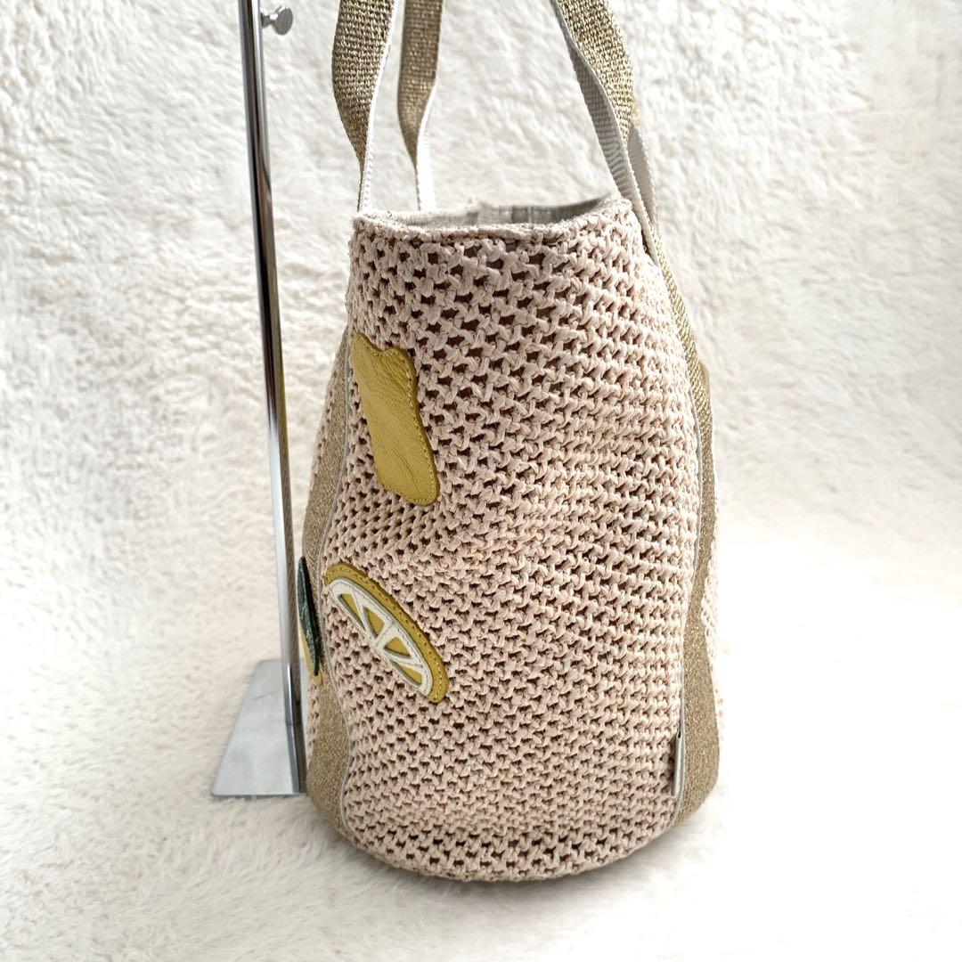 Think Bee! カゴ トートバッグ レモン チャーム付き