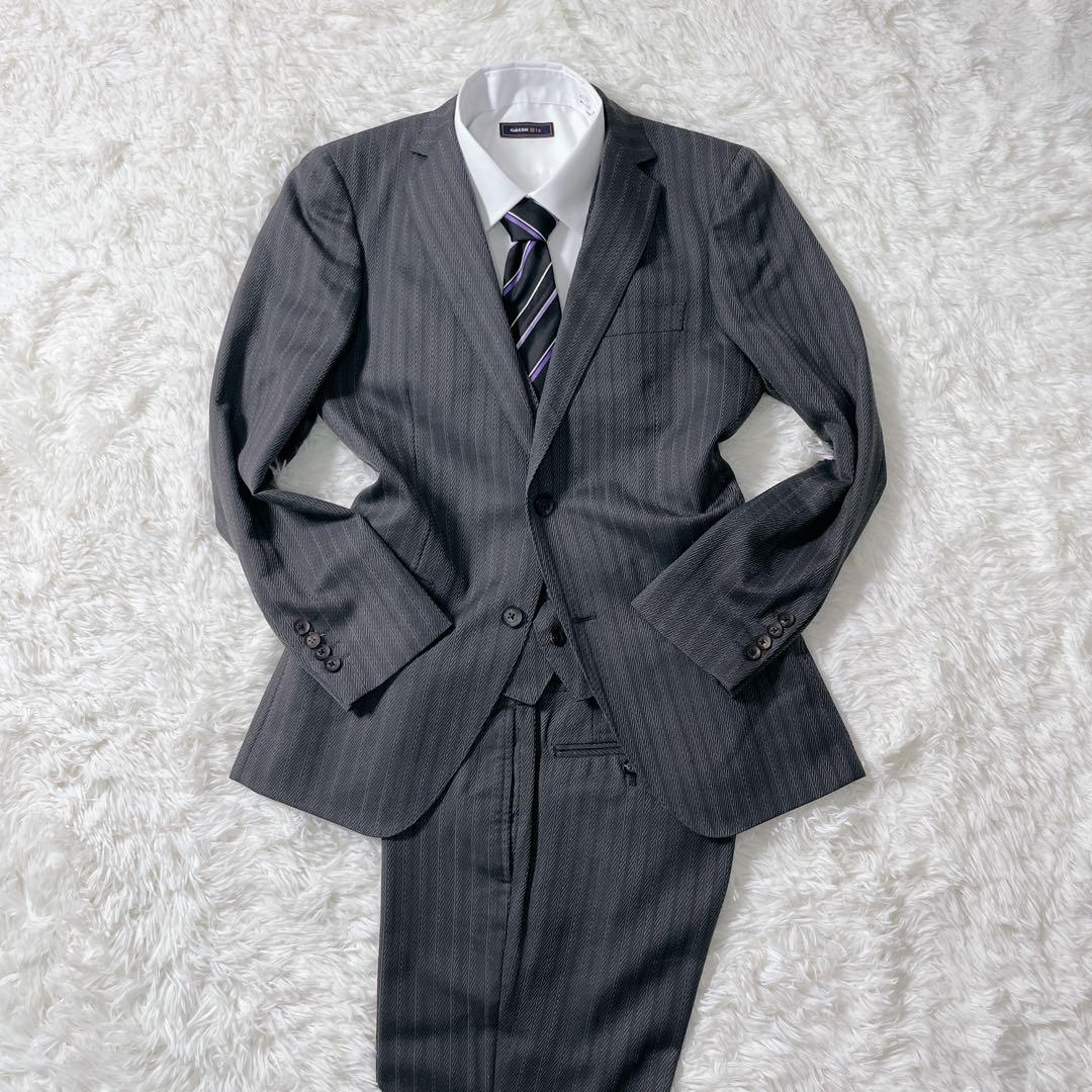 美品✨MEN’S TENORAS スリーピース スーツ 日本製 シルク 光沢 M