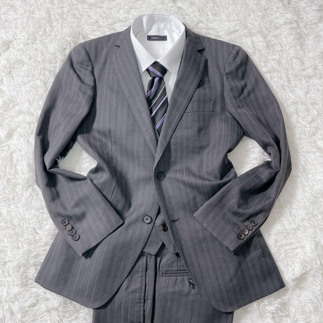 美品✨MEN’S TENORAS スリーピース スーツ 日本製 シルク 光沢 M