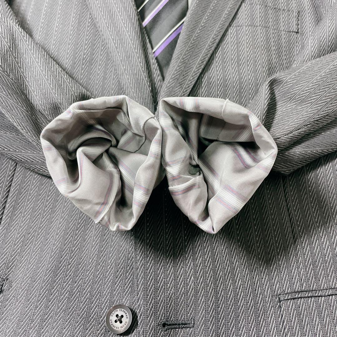 美品✨MEN’S TENORAS スリーピース スーツ 日本製 シルク 光沢 M