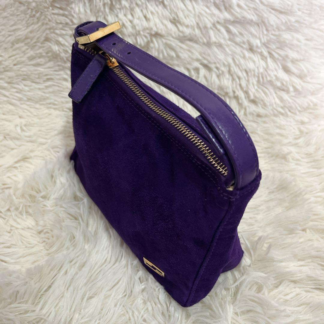 【外部美品】FENDI フェンディ 金具 ワンショルダー スウェード バッグ