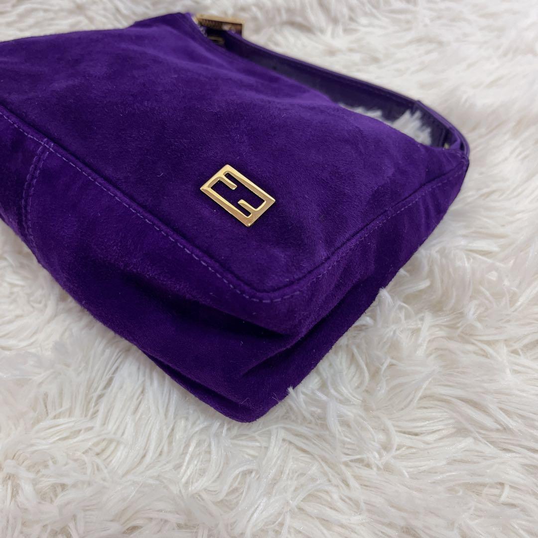 【外部美品】FENDI フェンディ 金具 ワンショルダー スウェード バッグ