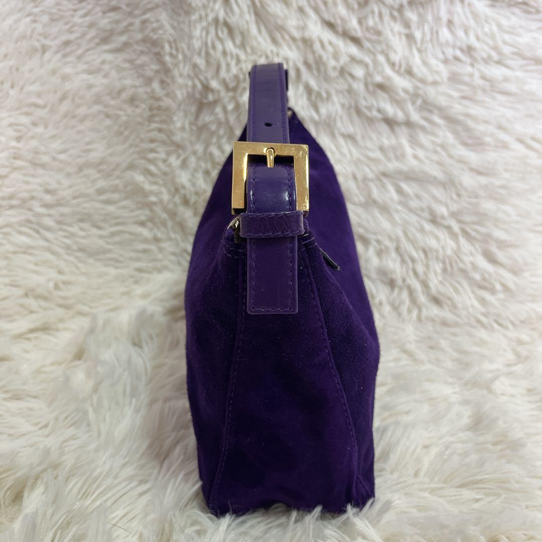 【外部美品】FENDI フェンディ 金具 ワンショルダー スウェード バッグ