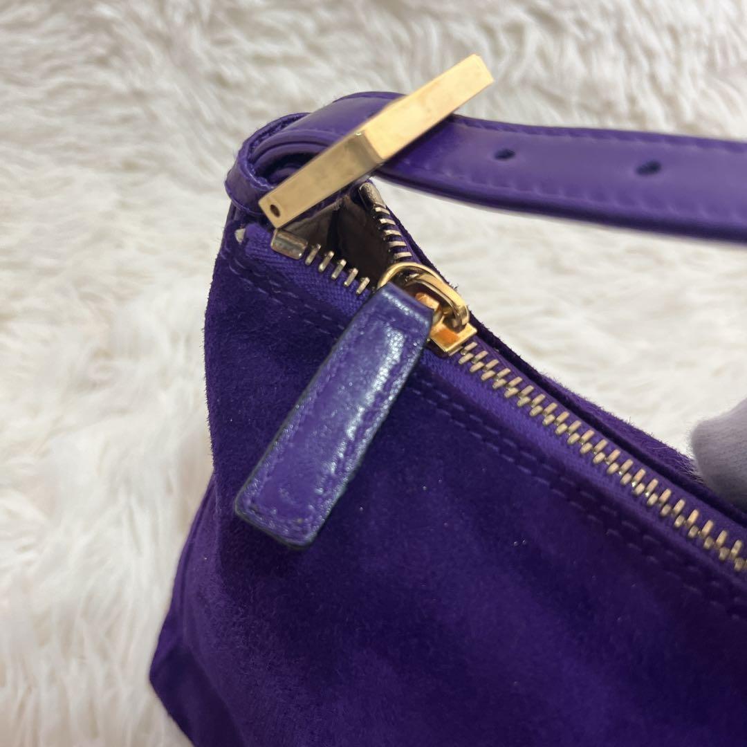 【外部美品】FENDI フェンディ 金具 ワンショルダー スウェード バッグ