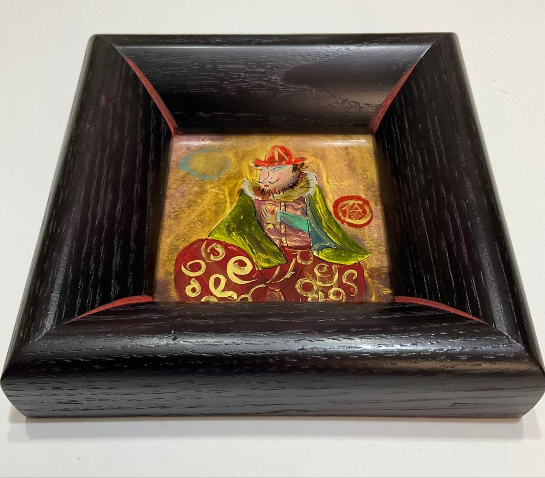 専用・絵画・ガラス絵・渡辺俊明・月見南蛮人・芸術・額装・美術品・アンティーク