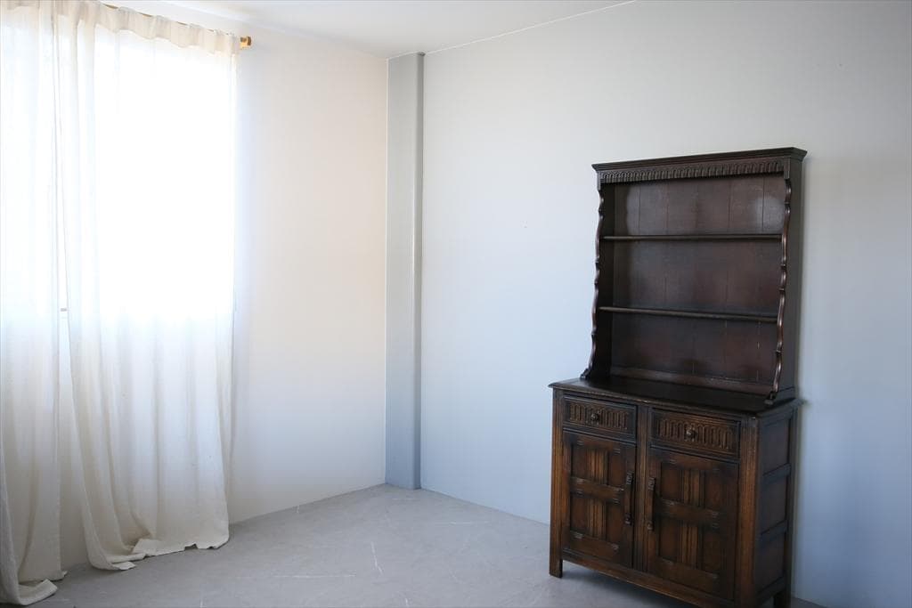 英国アンティーク木製キッチンキャビネット/食器棚/飾り棚サイドボード(91-17