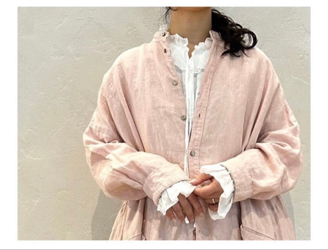 お値下げ nest Robe ネストローブ 天然染めリネンビックシャツワンピース