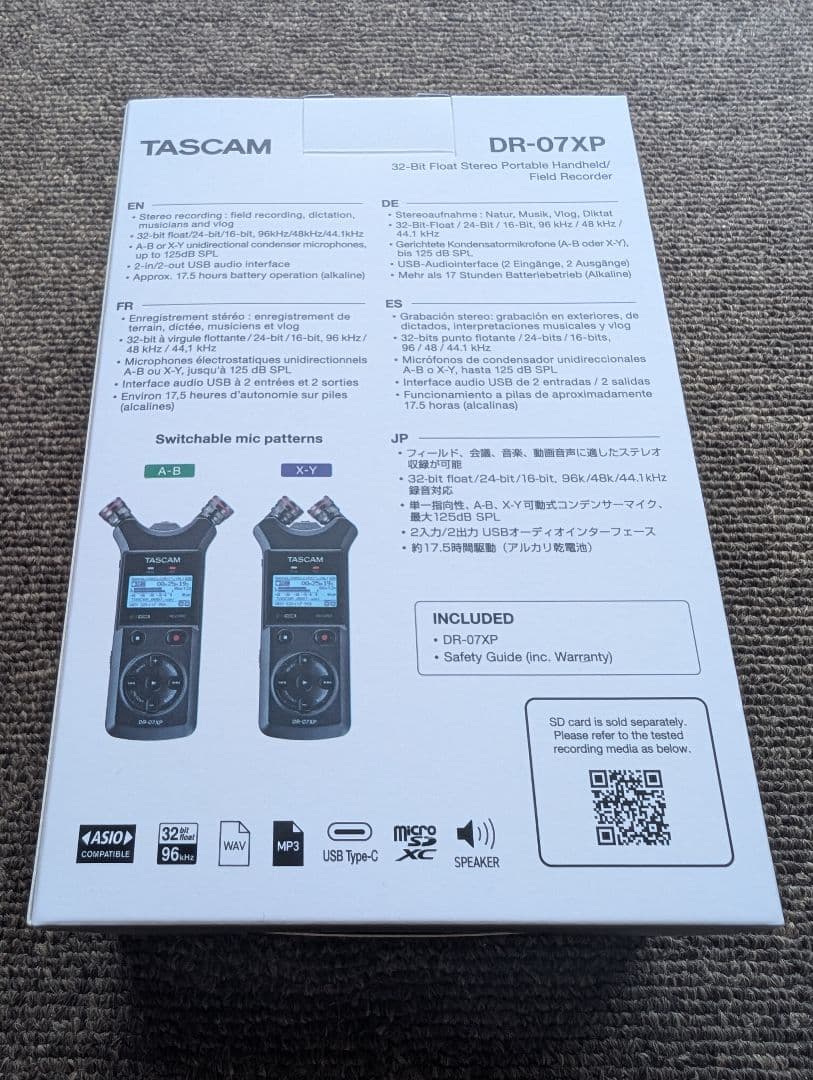 TASCAM DR-07XP ポータブルレコーダー