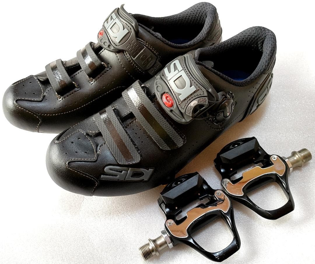 美品 SIDI 女性用 ビンディングシューズ 41 ロードバイク ペダル付き