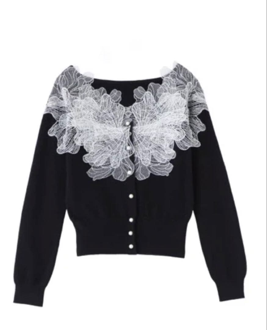 【新品未開封】 poláura レースフリルカーディガン