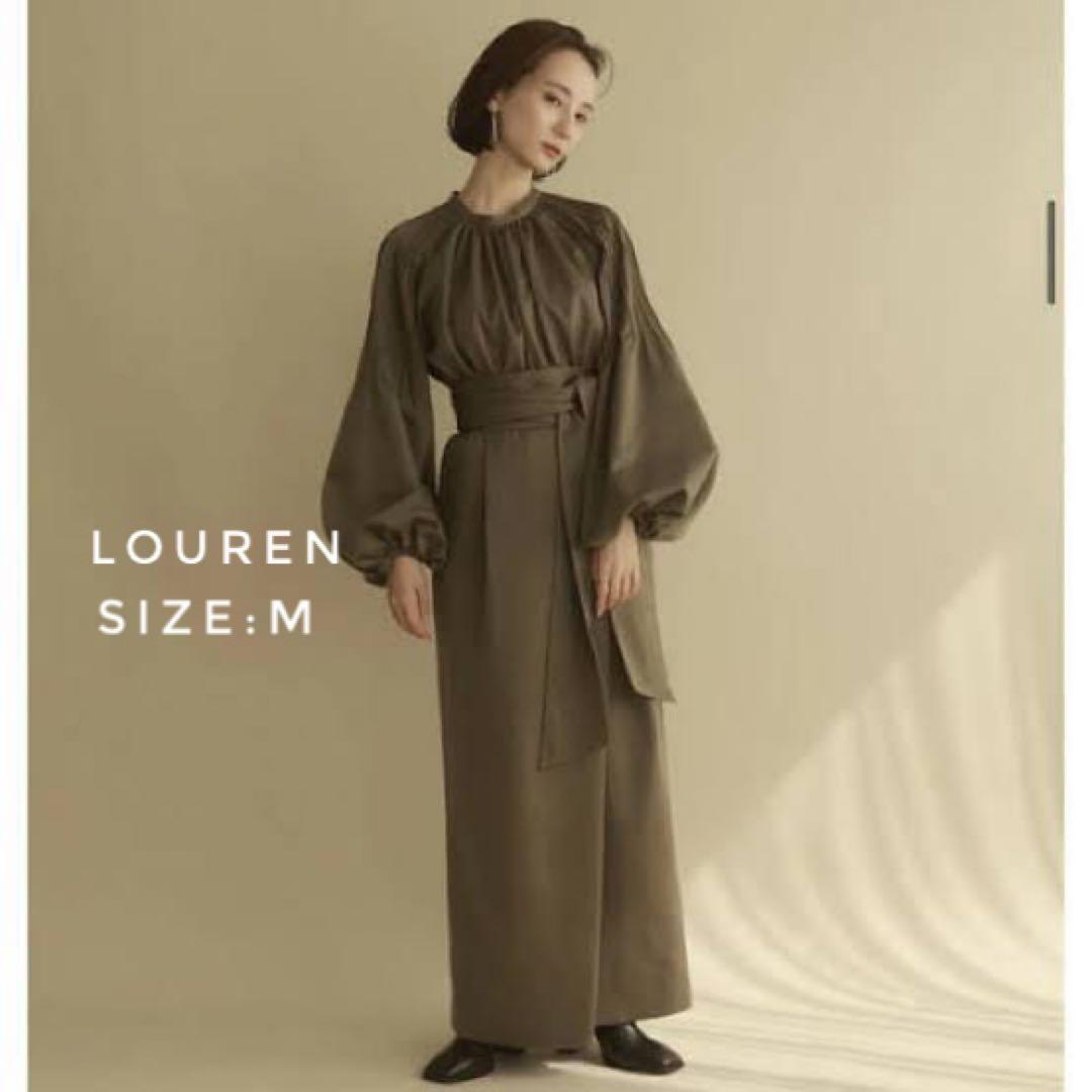 louren pintack sleeve dress M カーキ オケージョン