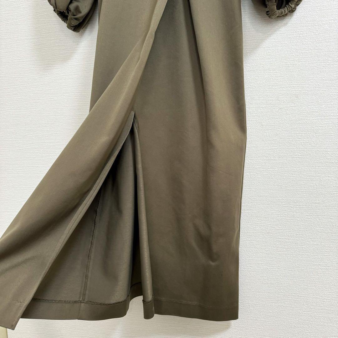 louren pintack sleeve dress M カーキ オケージョン