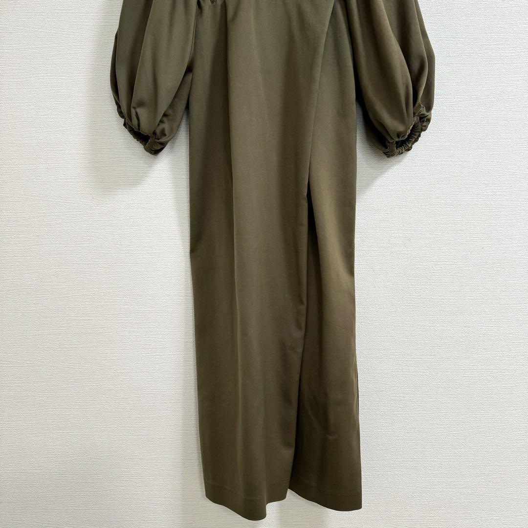 louren pintack sleeve dress M カーキ オケージョン