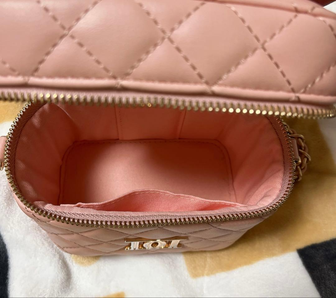 darich キルティングスクエアミニバッグ ピンク ゴールド金具