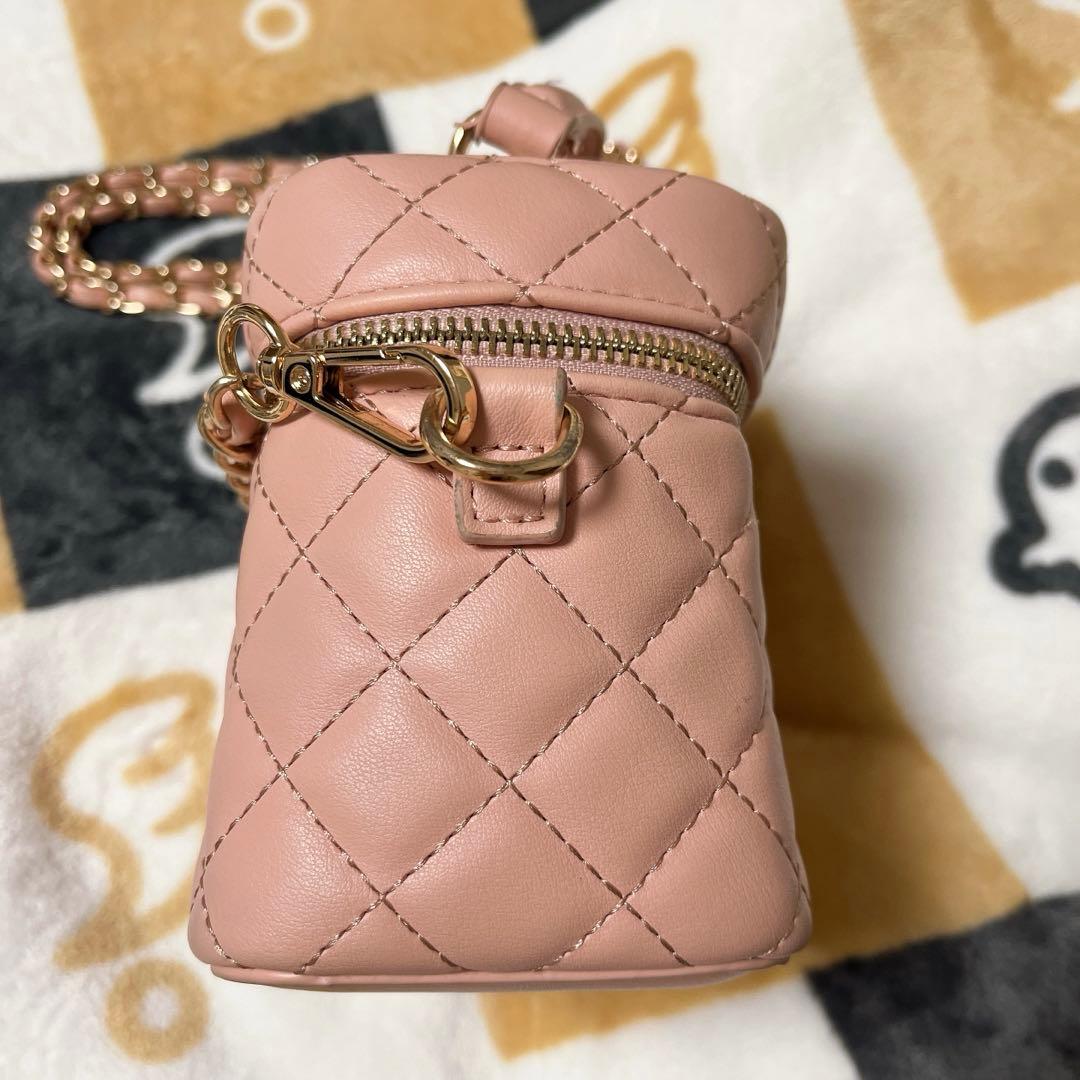 darich キルティングスクエアミニバッグ ピンク ゴールド金具