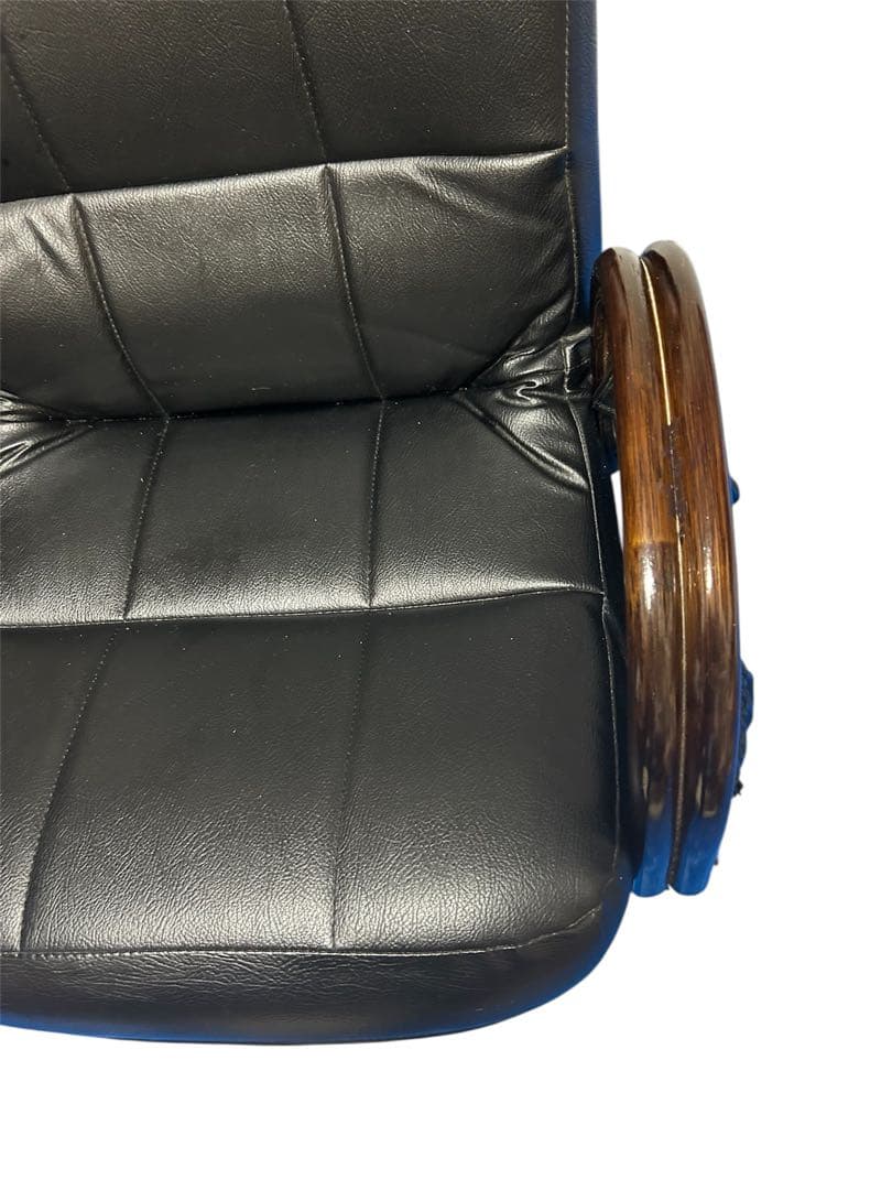 合皮張りリクライニングチェア　回転式座椅子