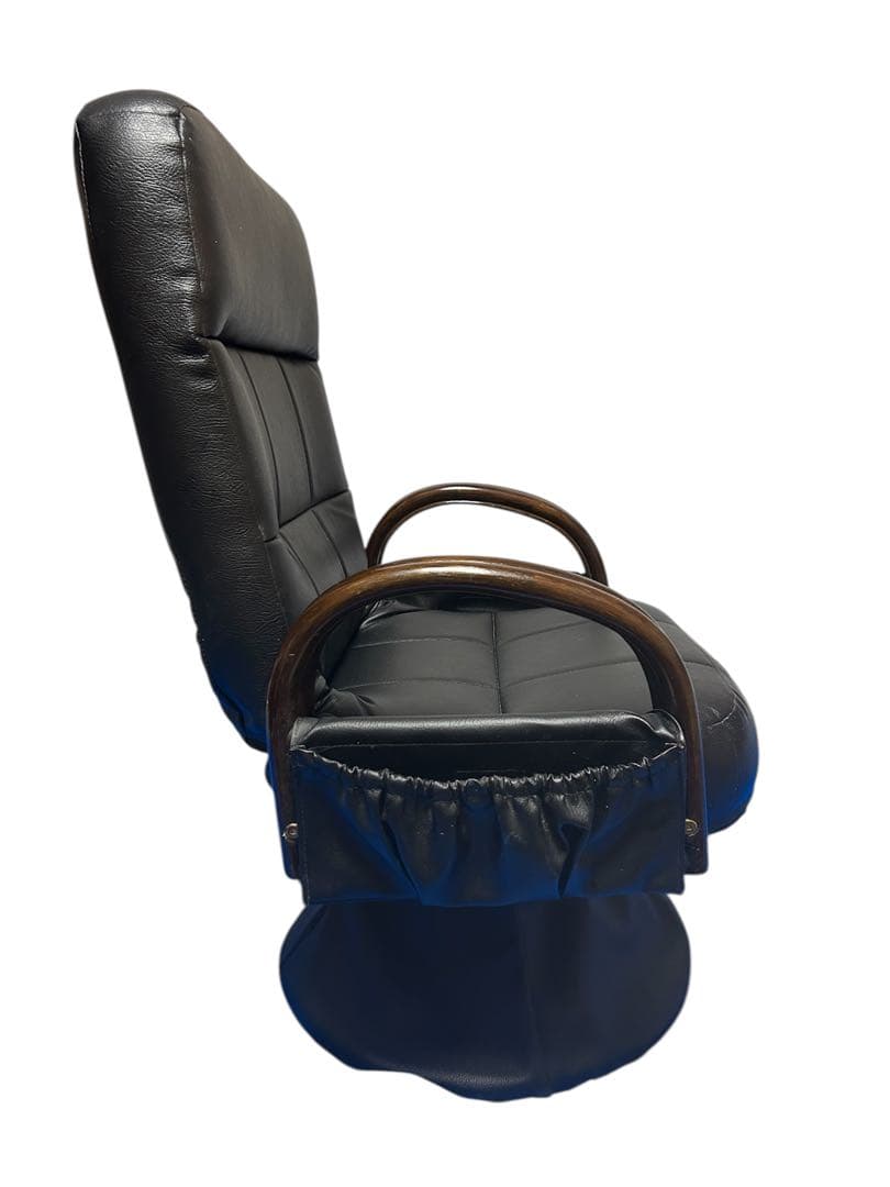 合皮張りリクライニングチェア　回転式座椅子