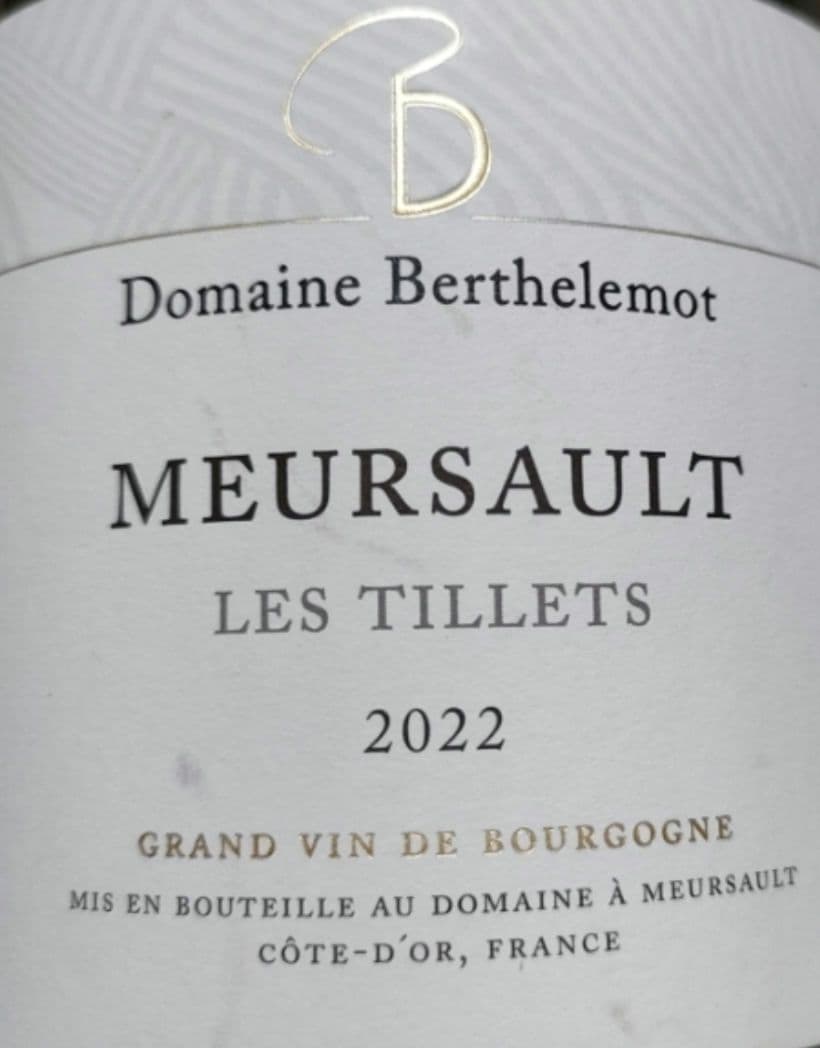 ワイン　ドメーヌベルトレモ ムルソーレティレ　2022