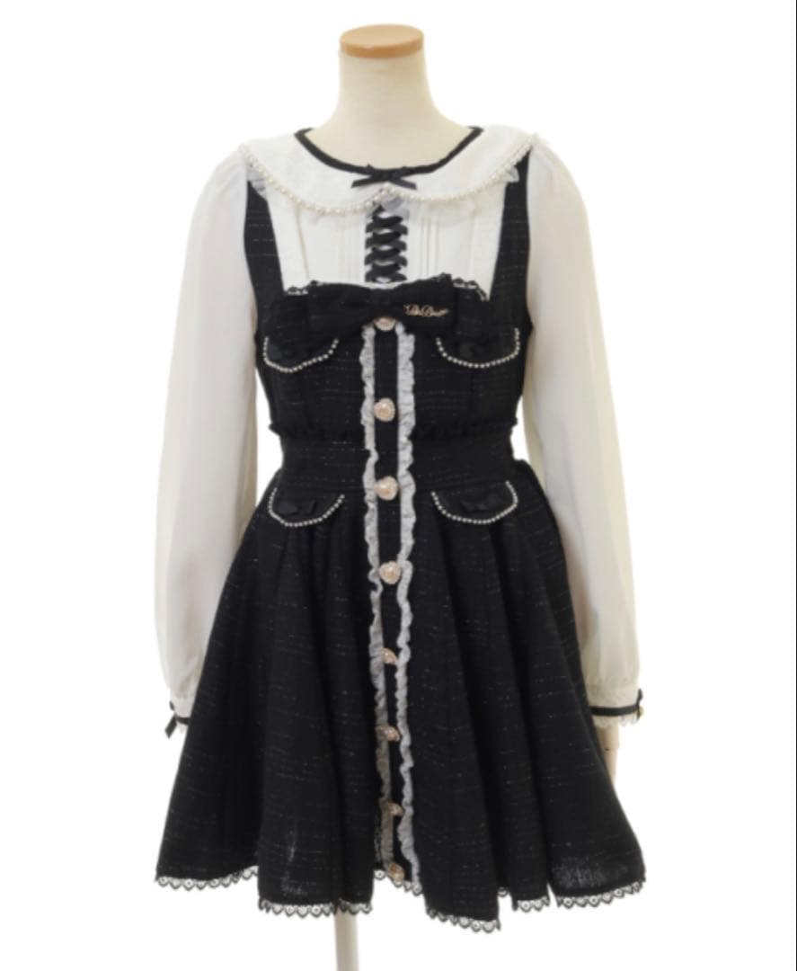 ♡LIZLISA リボンツイードサーキュラーワンピース♡