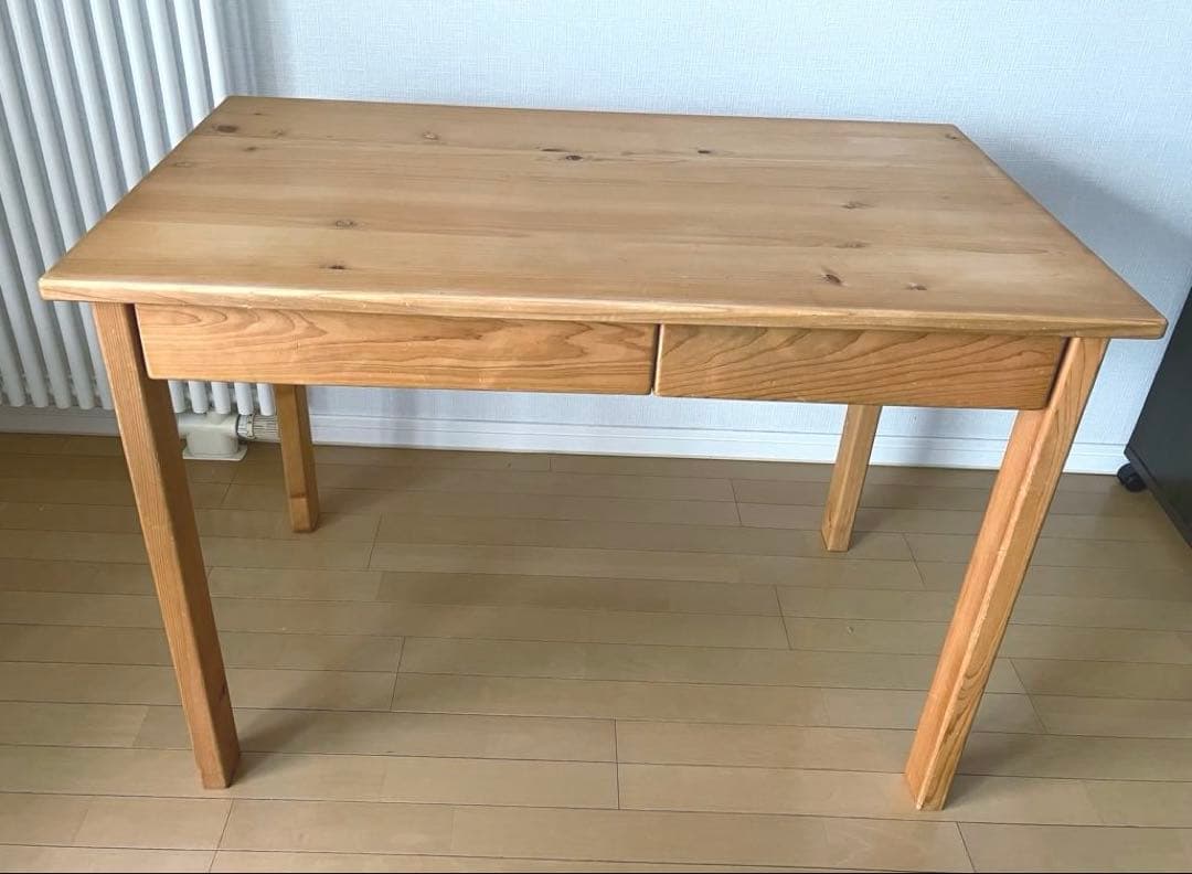 manmaruキシル　机　XYL　無垢ひのき　４本脚　Mサイズ