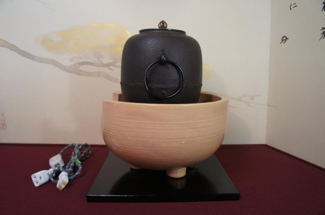 専用)御本風炉(道安型)電熱器 敷板 棗釜 釜鐶 送料込み