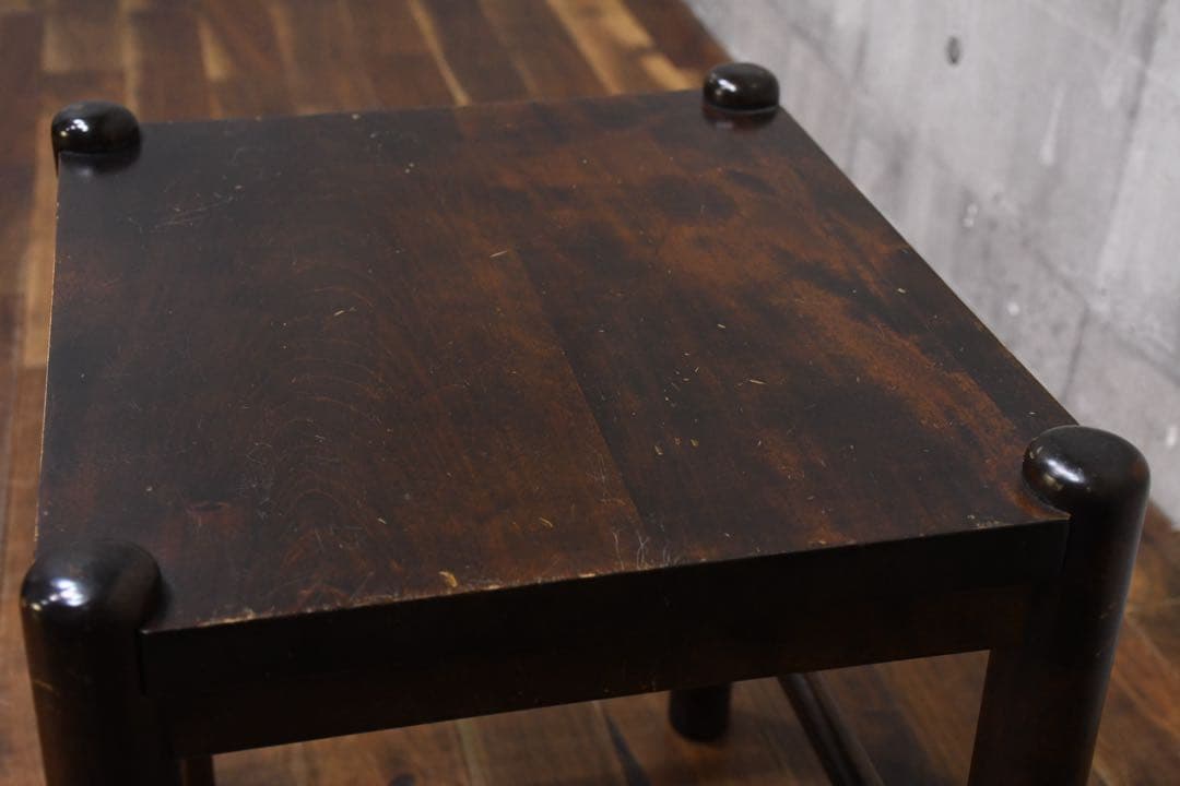 EIK42 北海道民芸家具 #670 スツール カバ/樺 無垢材 板座 腰掛け