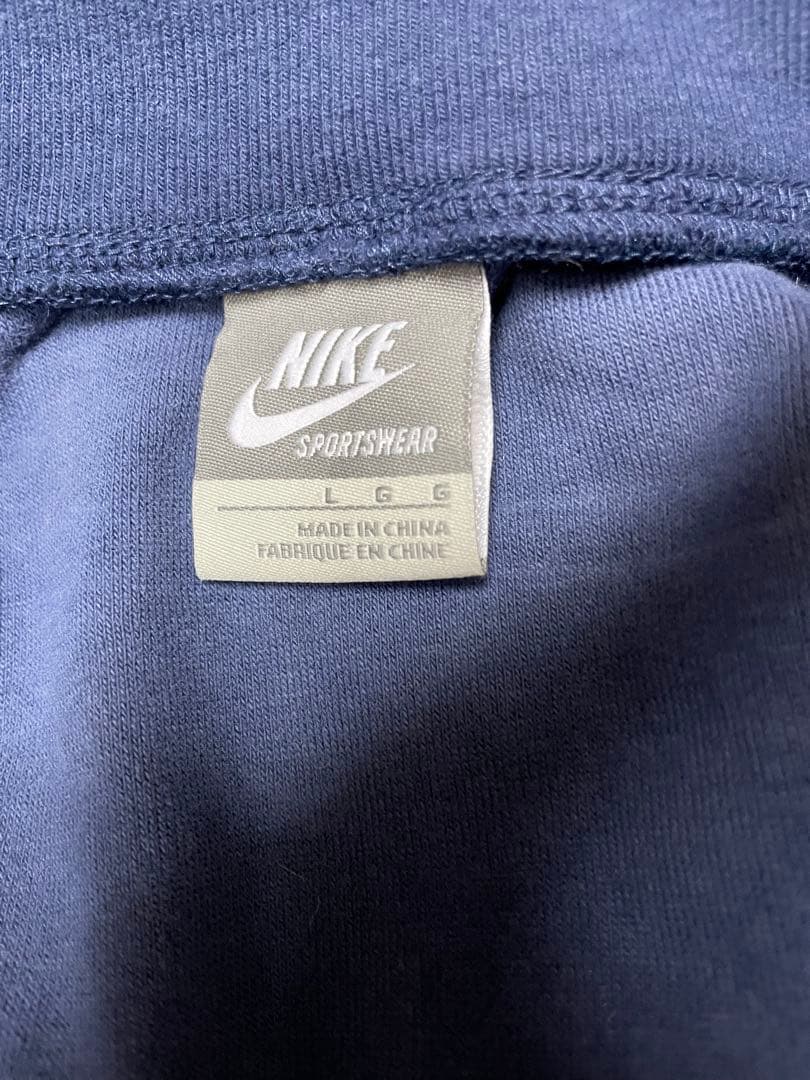 00s NIKE ナイキ　トラックジャケット　パイル地　y2k ネイビー　刺繍