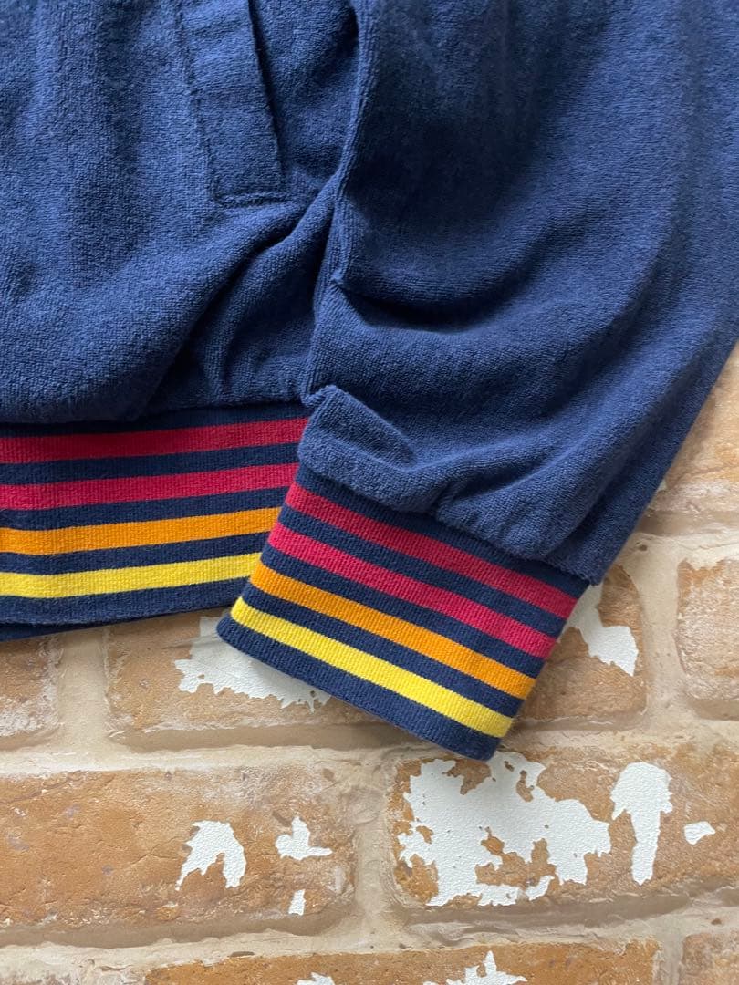 00s NIKE ナイキ　トラックジャケット　パイル地　y2k ネイビー　刺繍