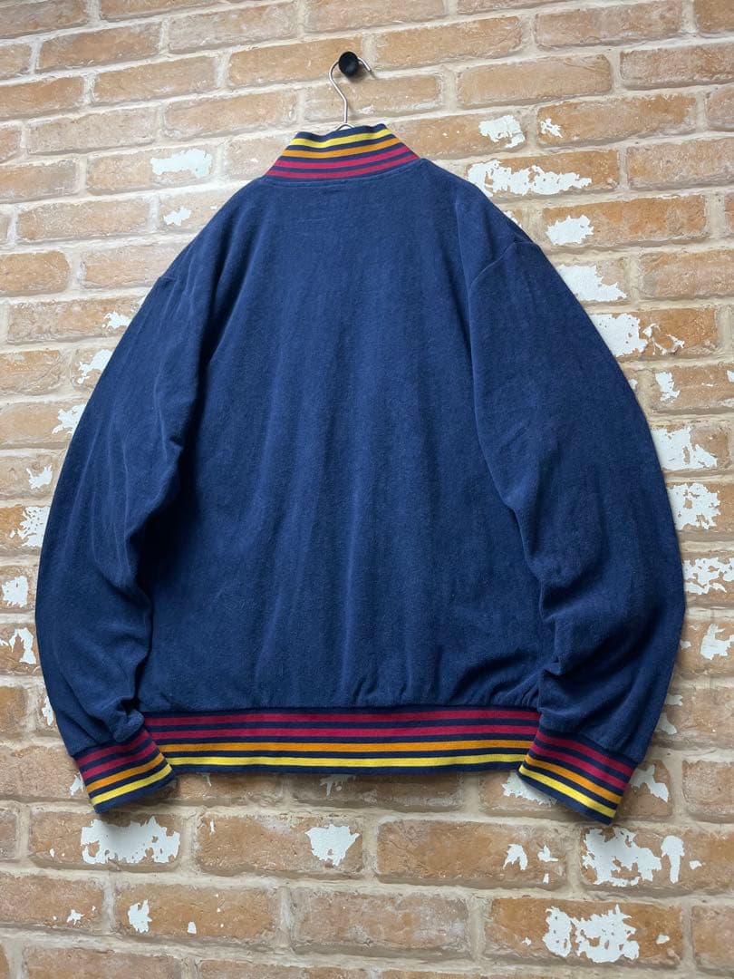 00s NIKE ナイキ　トラックジャケット　パイル地　y2k ネイビー　刺繍