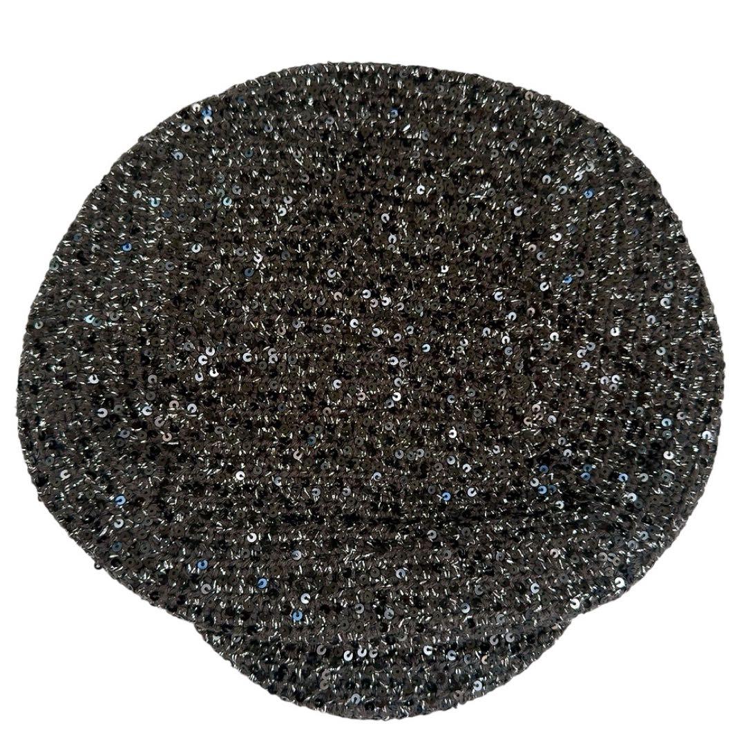 【極美品】D&G ドルチェ＆ガッバーナ キャスケット S グレイ系 スパンコール