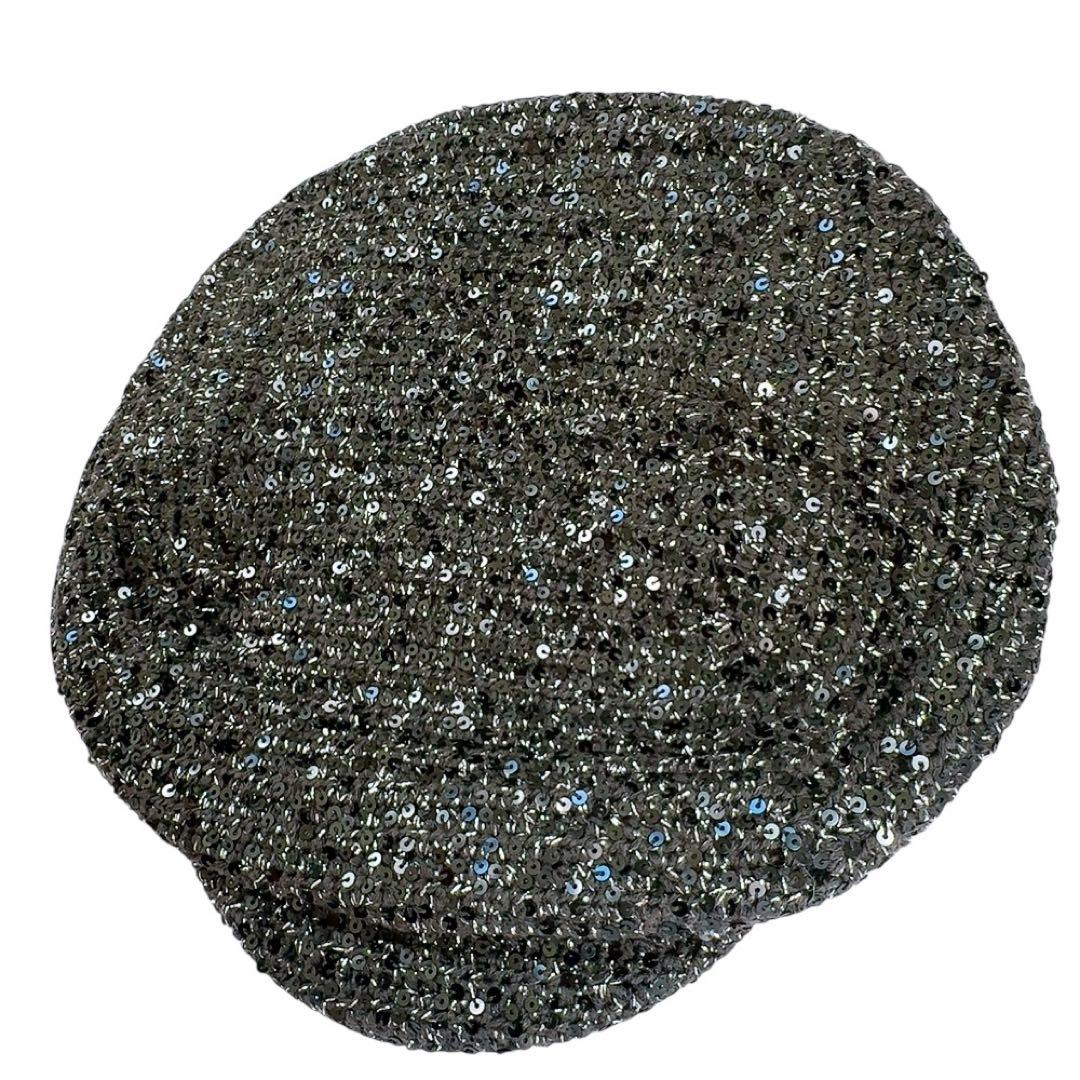 【極美品】D&G ドルチェ＆ガッバーナ キャスケット S グレイ系 スパンコール