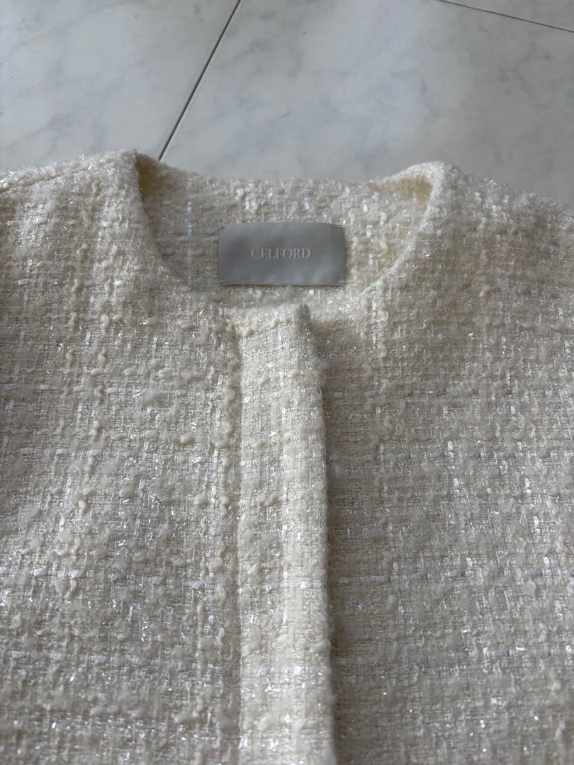 CELFORD ノーカラージャケット ワンサイズ ホワイト