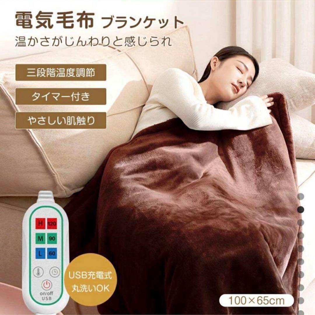 ★⚠️サイズ・色違い⚠️ DeliToo 電子ブランケット USB 100x74cm