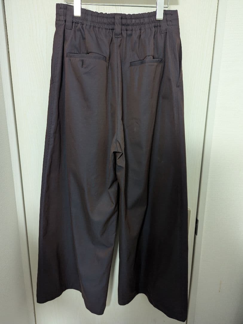 メゾンスペシャル 120/2/2 ギャバジンバギーワイドパンツ 1 チャコール